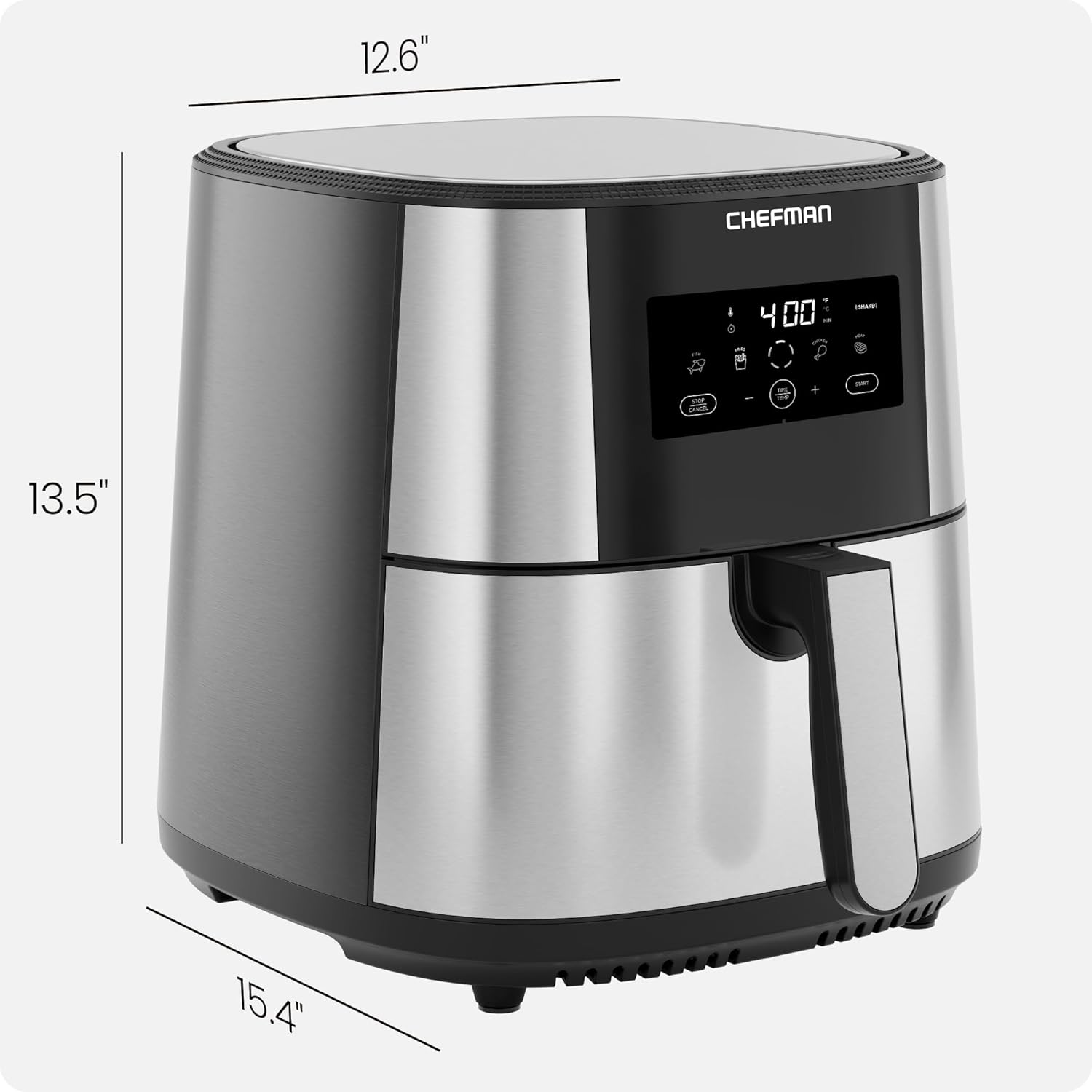 Chefman TurboFry® Touch Air Fryer, XL 8-Qt Family Size, One-Touch Digital Control Presets, French Fries, Chicken, Meat, Fish, Nonstick Dishwasher-Safe Parts, Automatic Shutoff, Stainless Steel image 5
