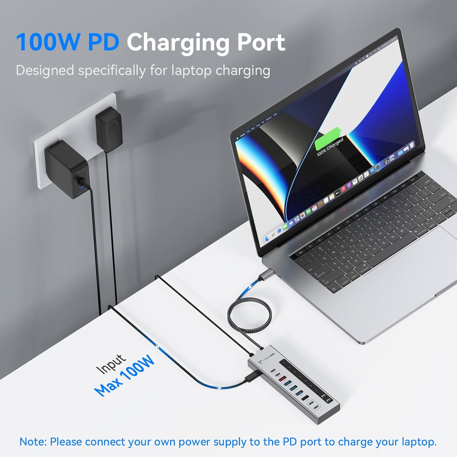 TobenONE Powered USB C Hub, 11-in-1 10Gbps USB C Splitter with 5 USB-A and 5 USB-C, 72W Adapter, 100W PD-IN, 45W USB C Charging Port, USB C Expander for Laptop/PC, MacBook, iPad,Phone(Not for Monitor) image 6