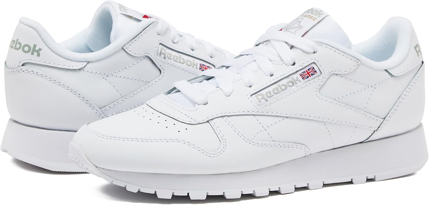 Reebok Men's Classic Leather Sneakers Black Or White Tennis Shoes image 6