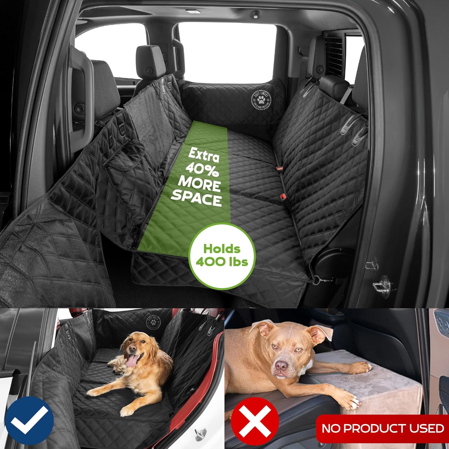 Medium Back Seat Extender for Dogs, 2025 Version – As Seen on Shark Tank – Hard Bottom Platform for Cars, SUVs & Mid-Size Trucks – 400lb Support Waterproof – Rigid Back Seat Cover for Dogs image 3