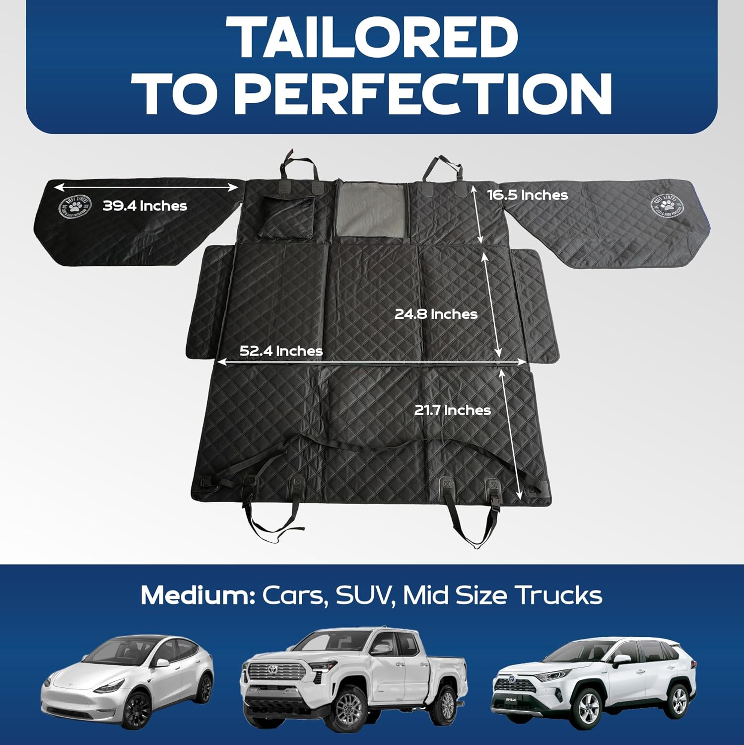 Medium Back Seat Extender for Dogs, 2025 Version – As Seen on Shark Tank – Hard Bottom Platform for Cars, SUVs & Mid-Size Trucks – 400lb Support Waterproof – Rigid Back Seat Cover for Dogs image 6
