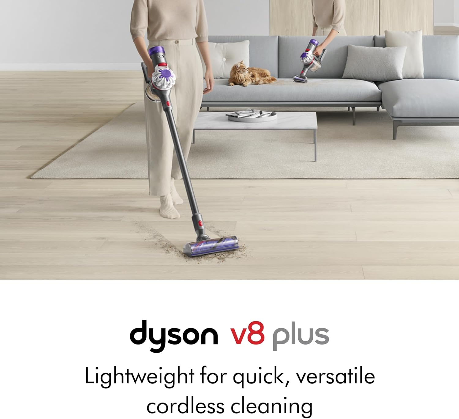 Dyson V8 Plus Cordless Vacuum, Silver/Nickel image 2