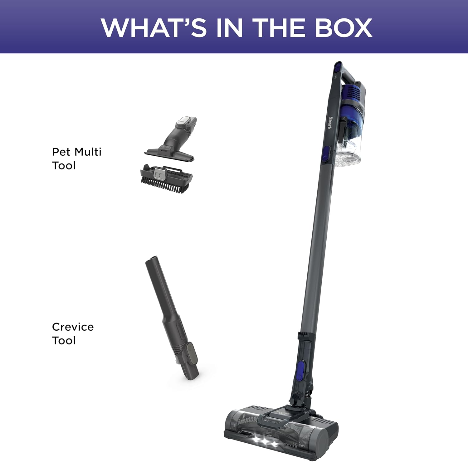 Shark | Pet Cordless Vacuum Cleaner | LED Headlights | Removable Handheld Vacuum for Pet Hair | Crevice Tool & Pet Multi-Tool Included | 40min Runtime | For Carpet & Hard Floors | Grey | IX141 image 8