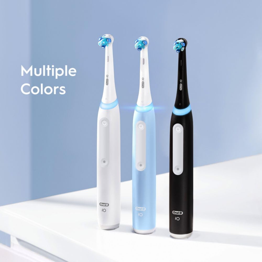 Oral-B iO Deep Clean Rechargeable Electric Powered Toothbrush, Black with iO Series 3 Limited, 2 Brush Heads and Travel Case - Pressure Sensor to Protect Gums - 3 Cleaning Settings - 2 Minute Timer image 7