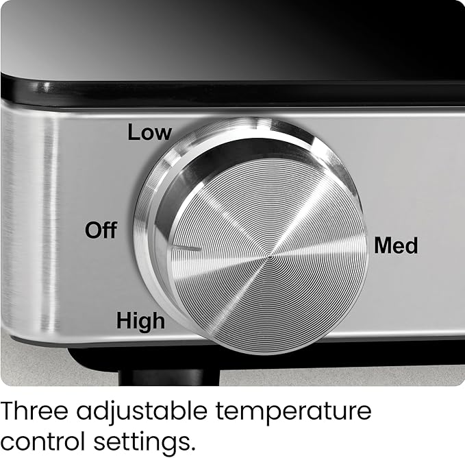 Chefman Compact Glasstop Warming Tray with Adjustable Temperature Control Perfect for Buffets, Restaurants, Parties, Events, Home Dinners and Travel, Mini 15x12 Inch Surface, Keeps Food Hot, Black image 4