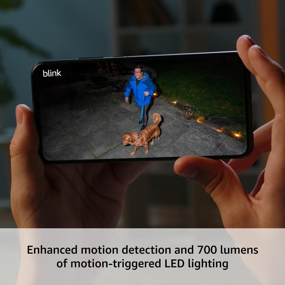 Blink Outdoor 4 Floodlight Camera (newest model), Wire-free smart security camera, 700 lumens, two-year battery life, HD live view, enhanced motion detection, Works with Alexa- 1 camera system image 3