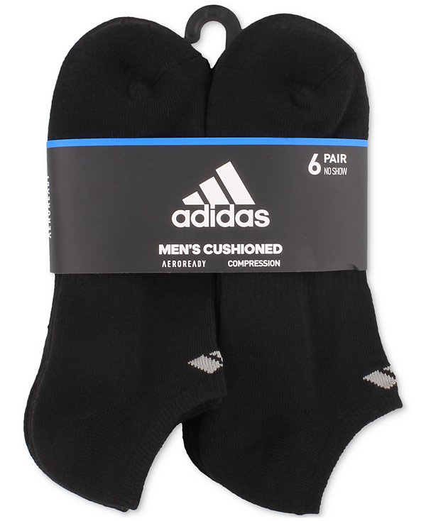 Men's Cushioned Athletic 6-Pack No Show Socks image 3