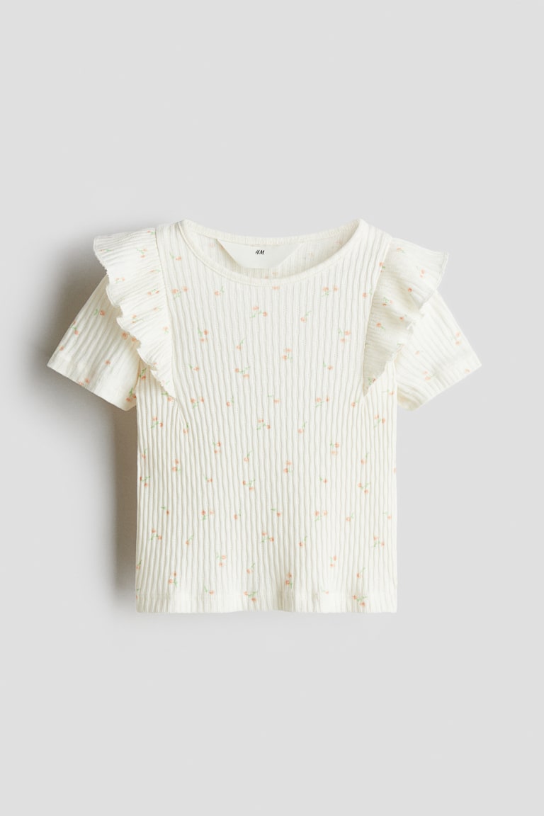 Flounce-Trimmed Cotton Top image 1