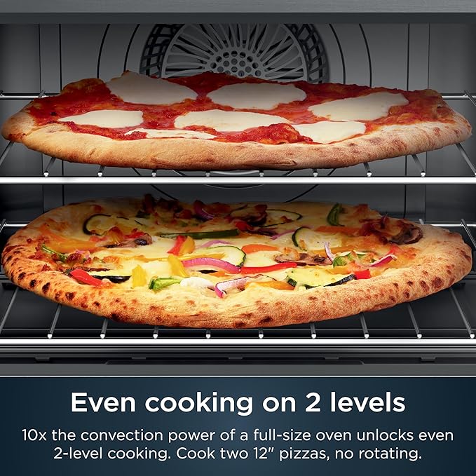 Ninja Air Fryer & Toaster Oven | Prestige Smart XL Countertop Oven | Bakes up to 20 Cookies, Fits up to a 12lb Turkey | Pizza, Toast, Bake, Air Fry & Reheat | 1800 Watts | Stainless Steel | DT501​ image 3