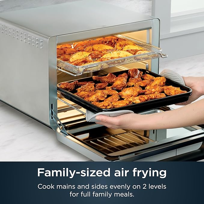 Ninja Air Fryer & Toaster Oven | Prestige Smart XL Countertop Oven | Bakes up to 20 Cookies, Fits up to a 12lb Turkey | Pizza, Toast, Bake, Air Fry & Reheat | 1800 Watts | Stainless Steel | DT501​ image 4