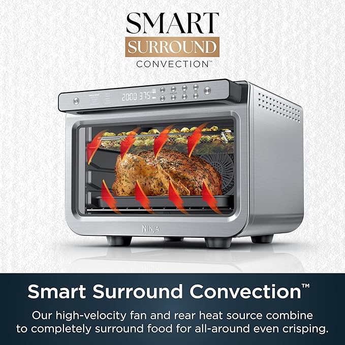 Ninja Air Fryer & Toaster Oven | Prestige Smart XL Countertop Oven | Bakes up to 20 Cookies, Fits up to a 12lb Turkey | Pizza, Toast, Bake, Air Fry & Reheat | 1800 Watts | Stainless Steel | DT501​ image 5