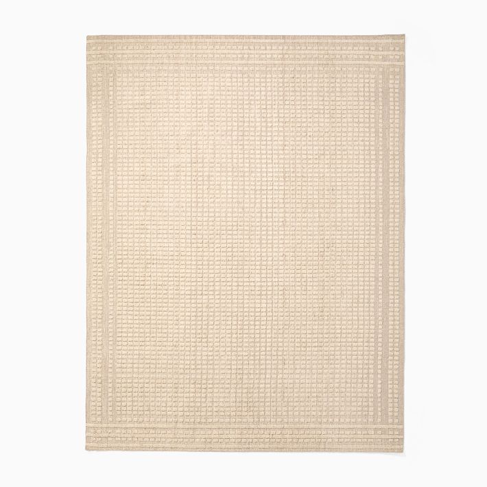 Loomed Grid Wool Rug image 2