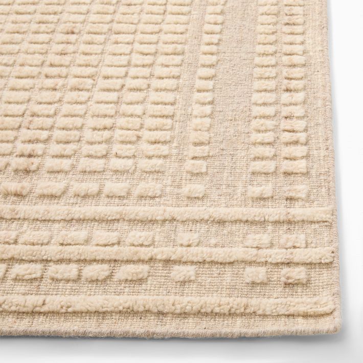 Loomed Grid Wool Rug image 5