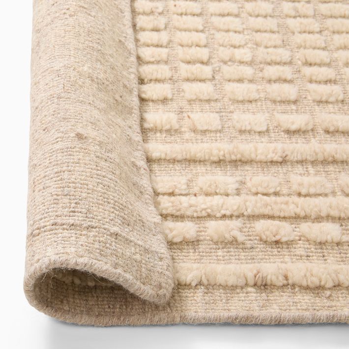 Loomed Grid Wool Rug image 6