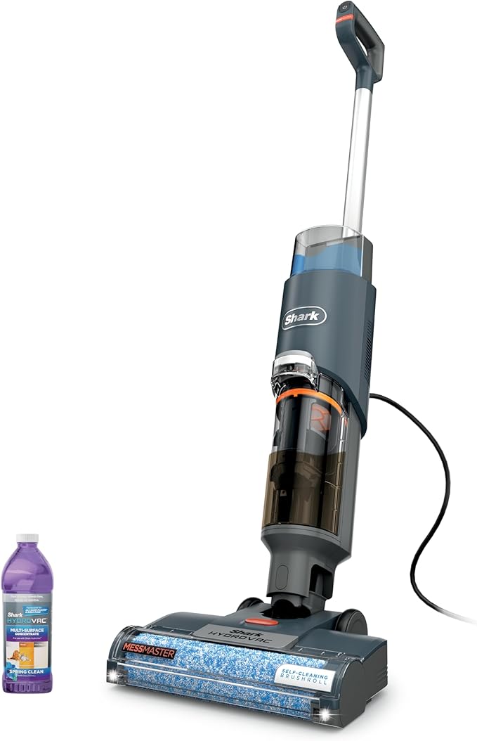 Shark HydroVac MessMaster Wet Dry Corded Vacuum Cleaner, 3-in-1 Multi-Surface Vacuum Mop & Self-Cleaning System, Lightweight, Powerful Suction, for Hard Floors & Area Rugs, Navy, WD161 image 1