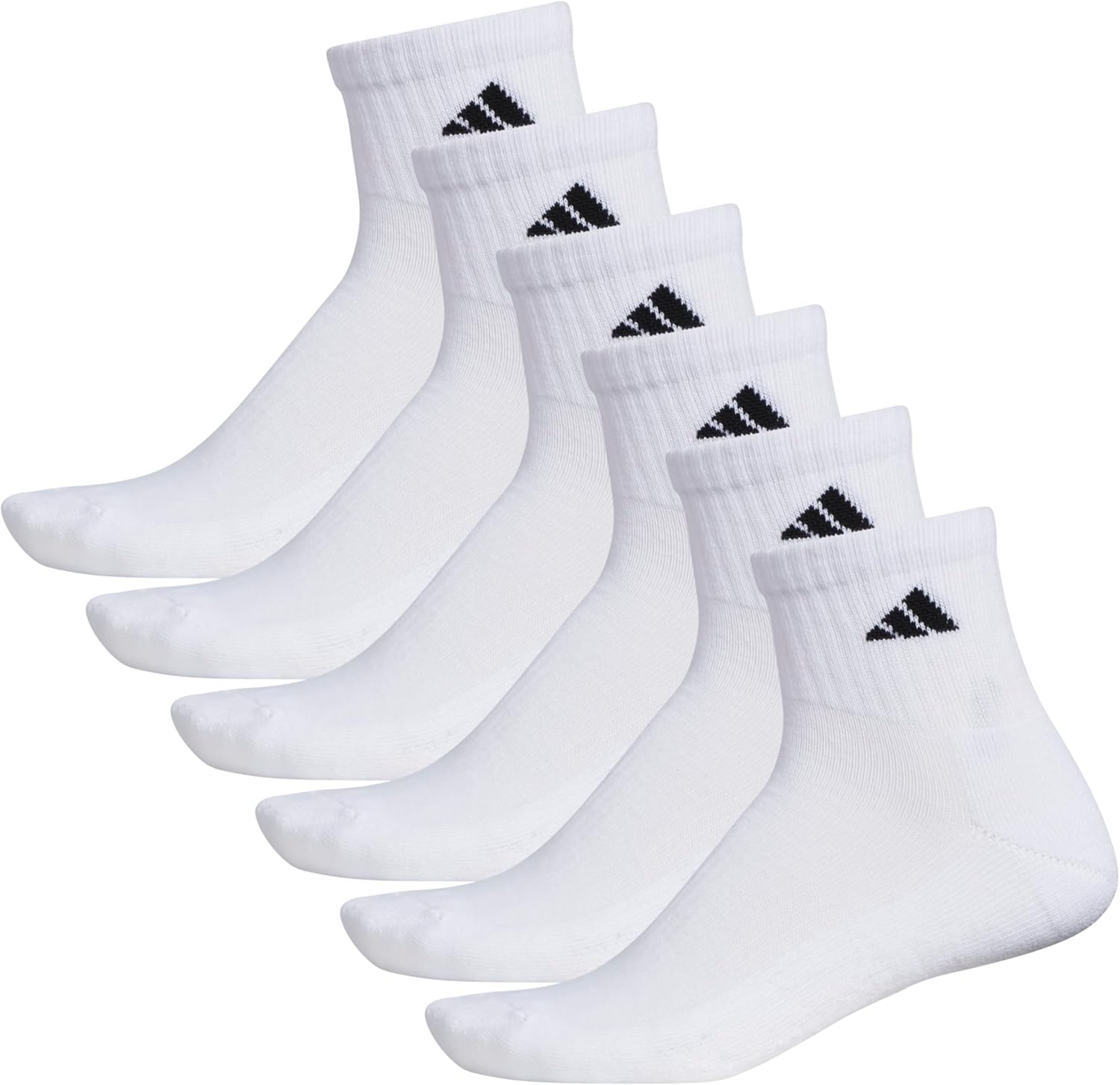 adidas Men's Socks, Athletic Cushioned Quarter 6-Pack, Ankle Fit with Arch Support image 7