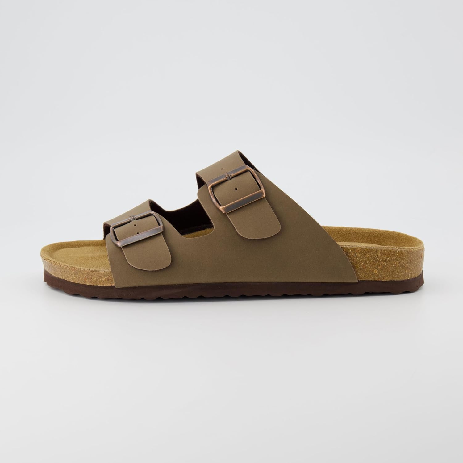 CUSHIONAIRE Lane Cork Footbed Mens Sandals, Adjustable Buckle Comfort Slides for Men, Genuine Leather Insole Summer Sandals Men Footwear image 7