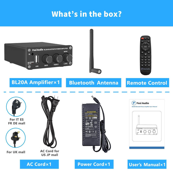 Fosi Audio BL20A Bluetooth USB Power Amplifier image 7