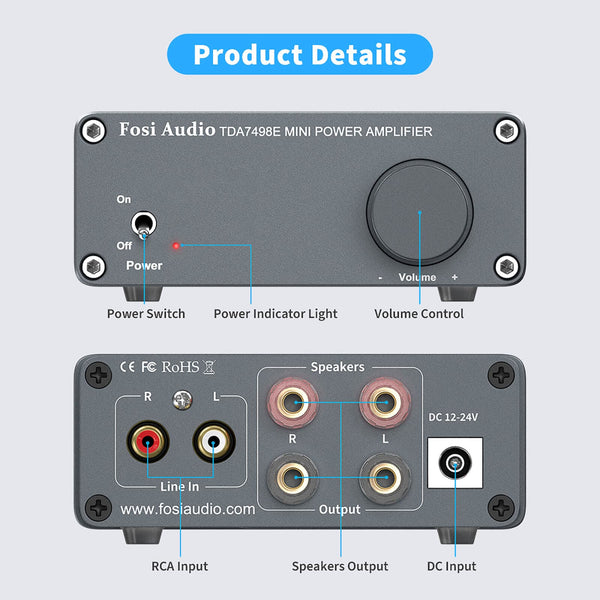 Fosi Audio TDA7498E Stereo Audio Amplifier image 3