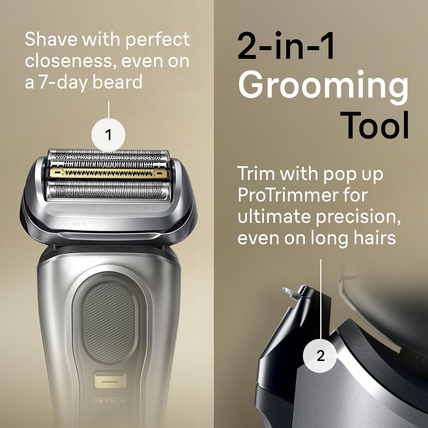 Braun Electric Razor for Men, Waterproof Foil Shaver, Series 9 Pro 9477cc, Wet & Dry Shave, with Portable Charging Case, ProLift Beard Trimmer, 5-in-1 Cleaning & Charging SmartCare Center, Silver image 4