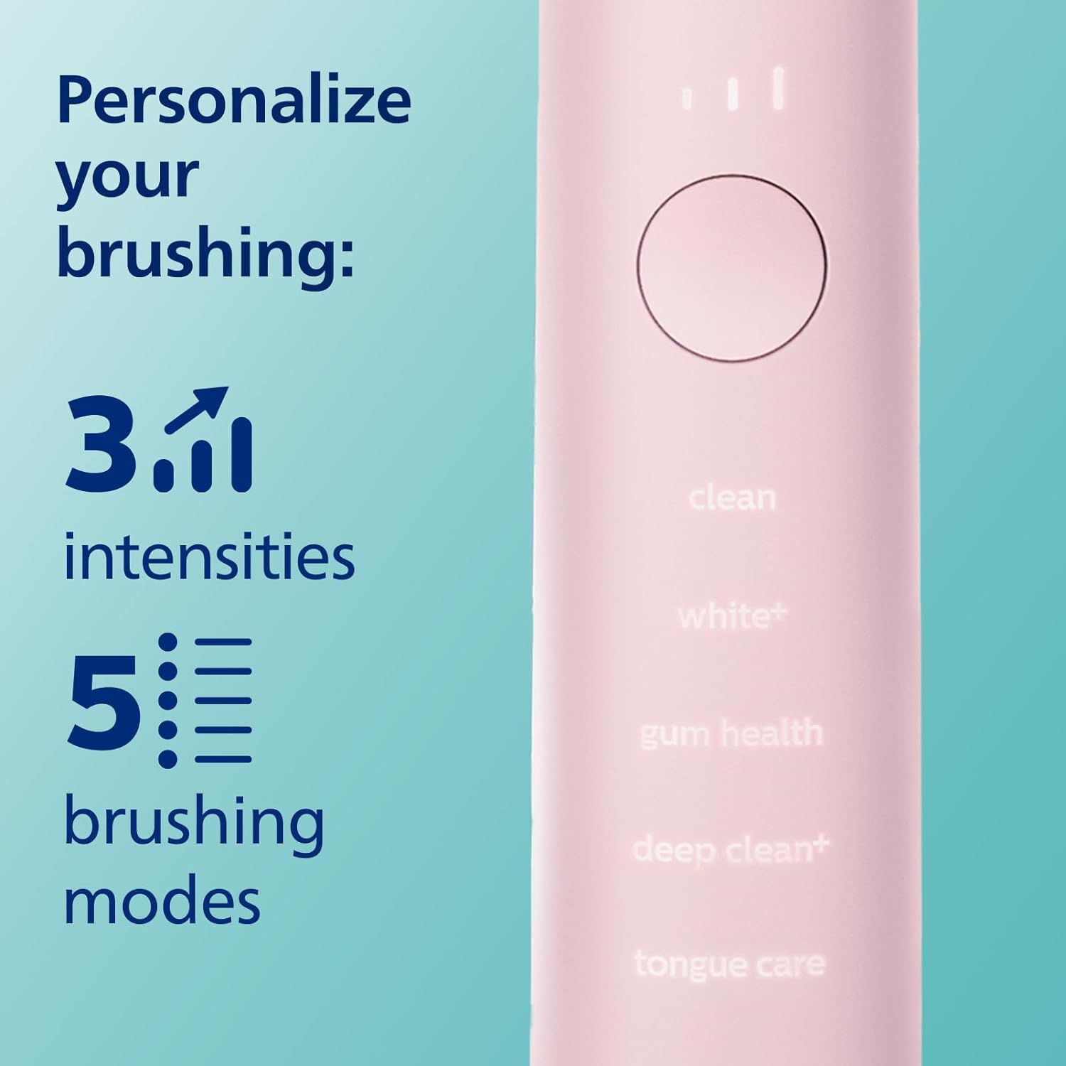 Philips Sonicare DiamondClean Smart 9500 Electric Toothbrush, Sonic Toothbrush with App, Pressure Sensor, Brush Head Detection, 5 Brushing Modes and 3 Intensity Levels, Pink, Model HX9923/21 image 3