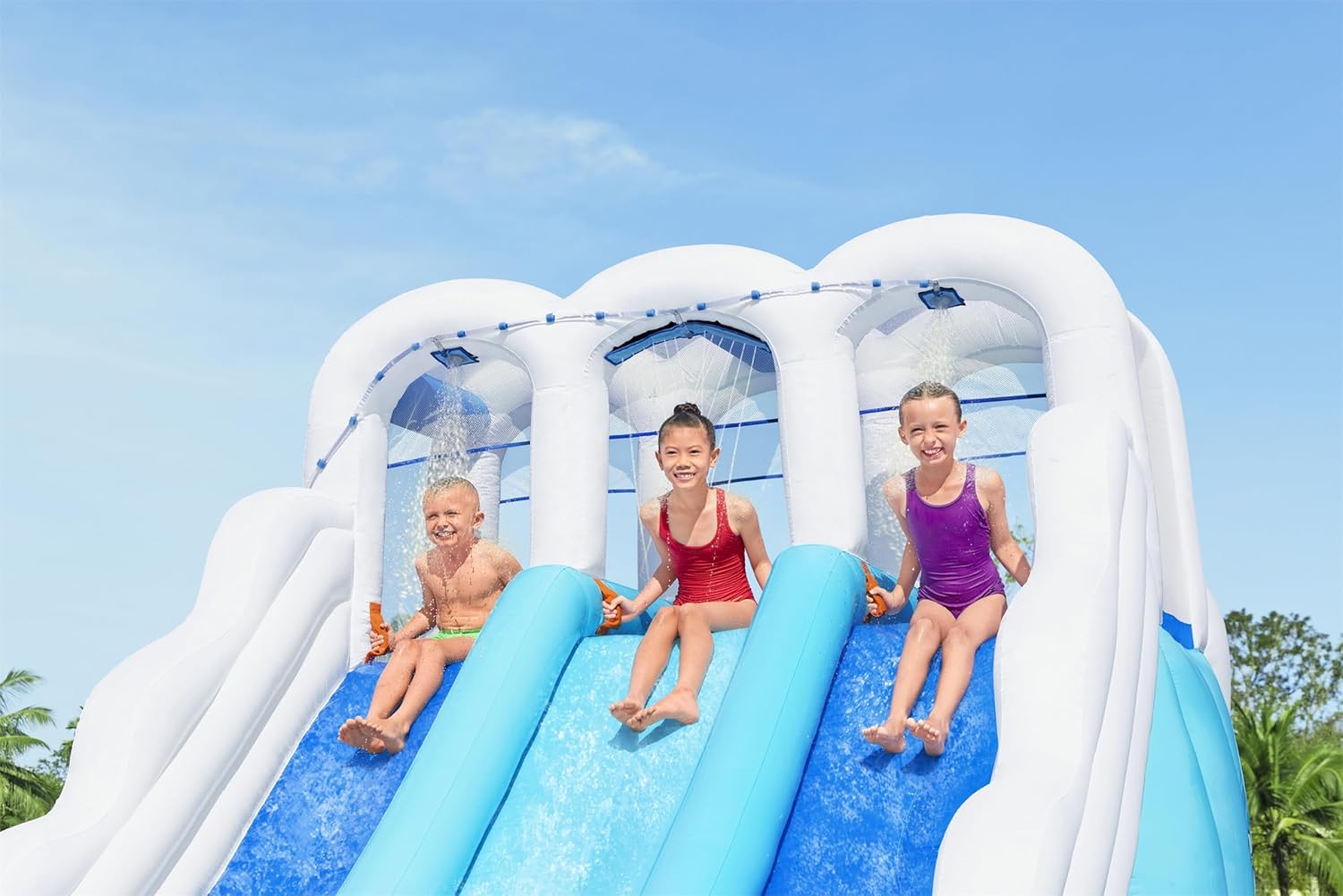 Bestway H2OGO! Tidal Trifecta Kids Inflatable Water Park | Inflatable Triple Slide and Splash Pool | Great for Kids Ages 5 and Up image 6