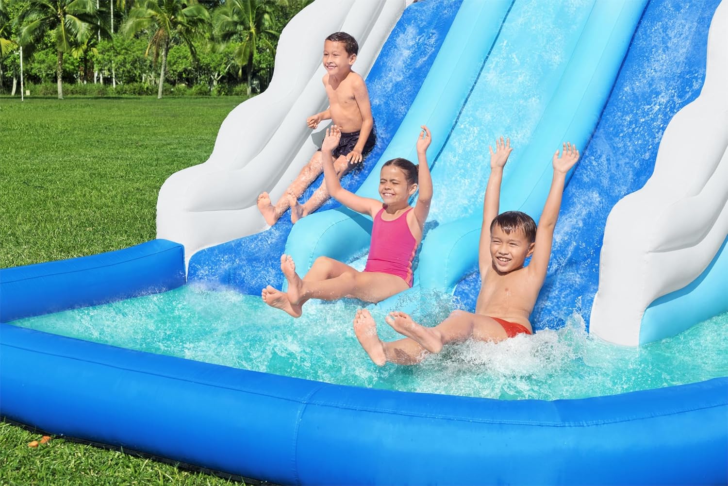Bestway H2OGO! Tidal Trifecta Kids Inflatable Water Park | Inflatable Triple Slide and Splash Pool | Great for Kids Ages 5 and Up image 7