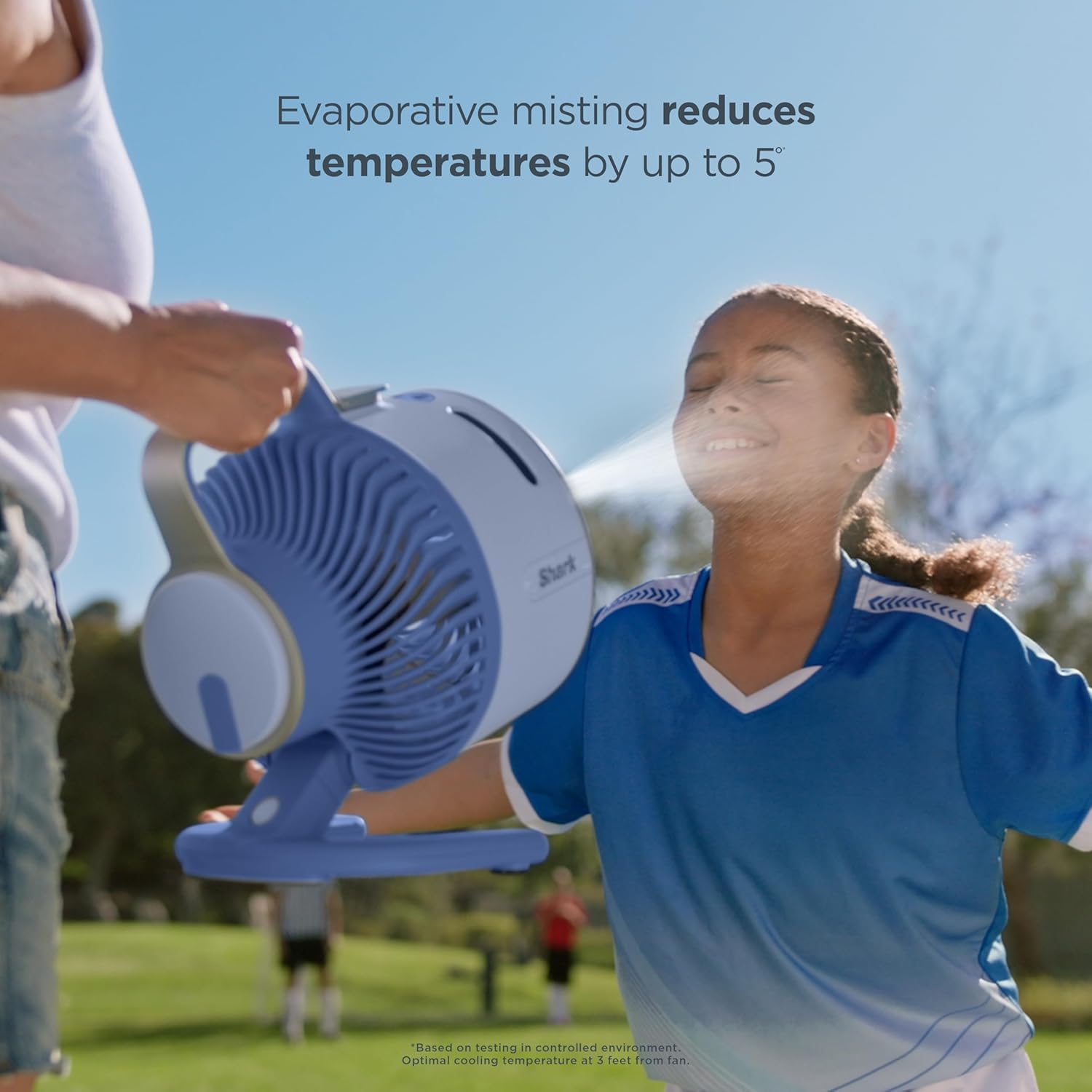 Shark FlexBreeze HydroGo Fan—Ultra-powerful portable fan with indoor + outdoor mist. Up to 70 feet of reach, corded & cordless, up to 12-hr. battery, 5 speeds, evaporative misting, Grey, FA052 image 9