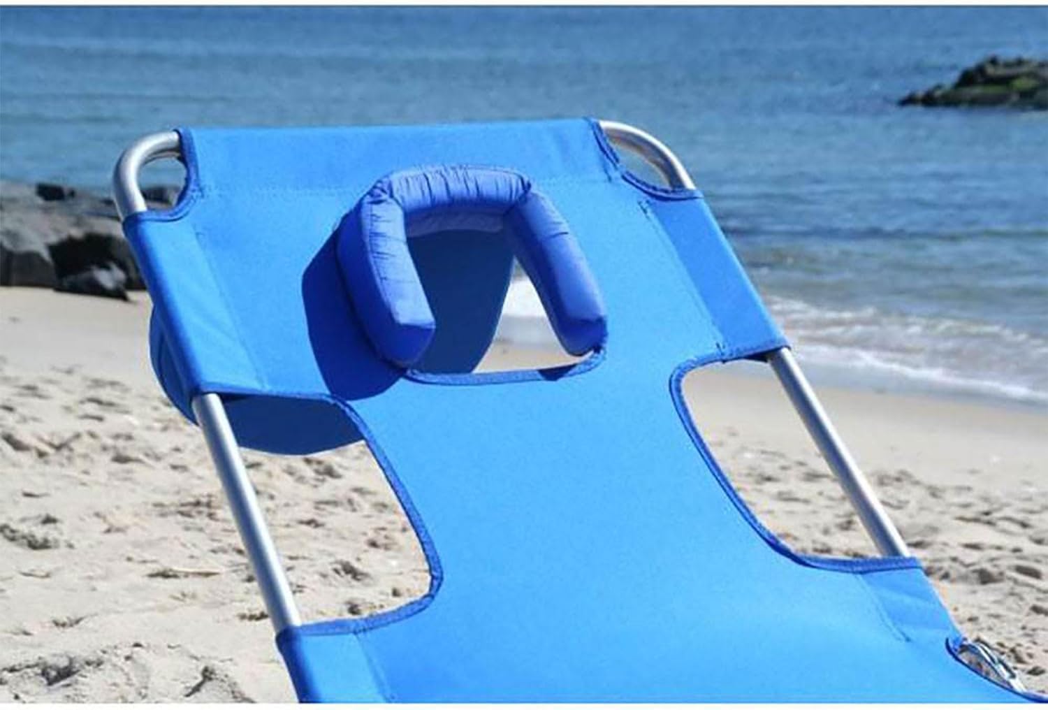 Ostrich Beach Lounge Chair, Folding & Reclining Outdoor Chaise Lounger, Blue - Portable Adjustable Recliner Chair for Lawn, Pool, Patio, Garden, and Yard image 4