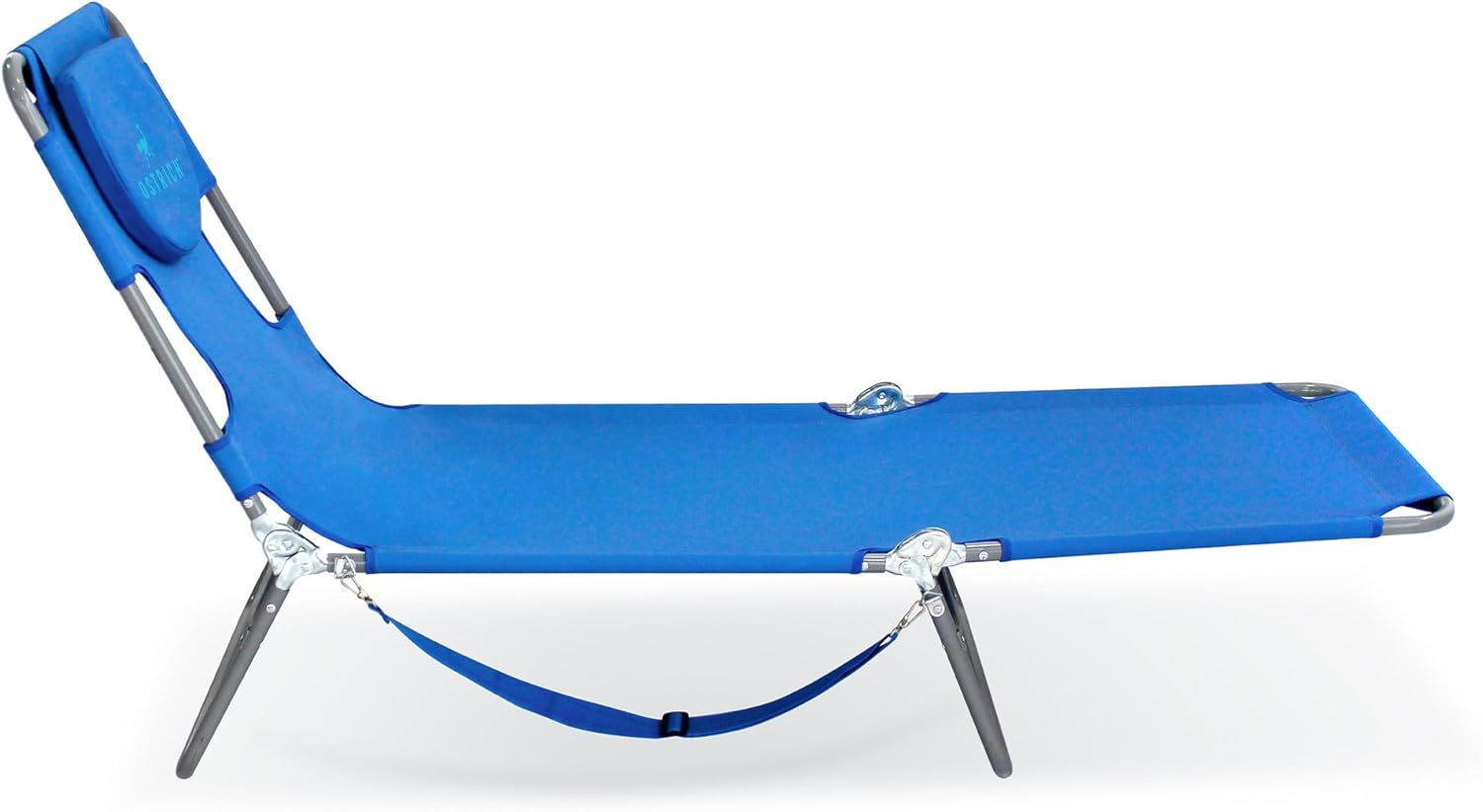Ostrich Beach Lounge Chair, Folding & Reclining Outdoor Chaise Lounger, Blue - Portable Adjustable Recliner Chair for Lawn, Pool, Patio, Garden, and Yard image 7