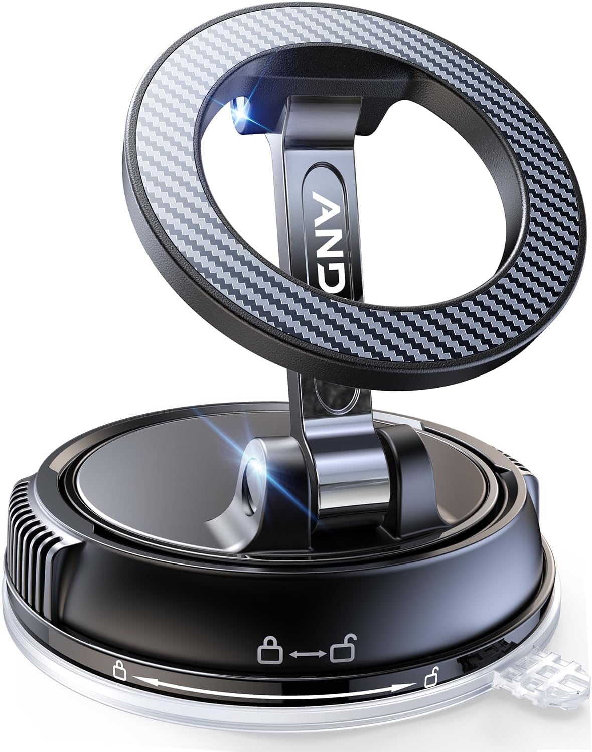 Car Phone Holder for Magsafe [78+LBS Strongest Suction & 2400gf Strongest Magnetic] 360° Adjustable Car Phone Mount, Phone Holders for Your Car for iPhone 16 Pro Max 15 14 13 12 Plus (Carbon Fiber) image 1