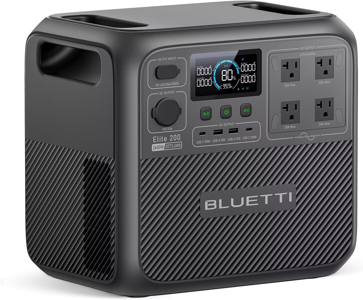 BLUETTI Solar Generator Elite 200 V2, 2073.6Wh LFP Battery Backup w/ 4 2600W AC Outlets (3900W Power Lifting), 17-Year Lifespan, Portable Power Station for Camping, Off-grid image 1