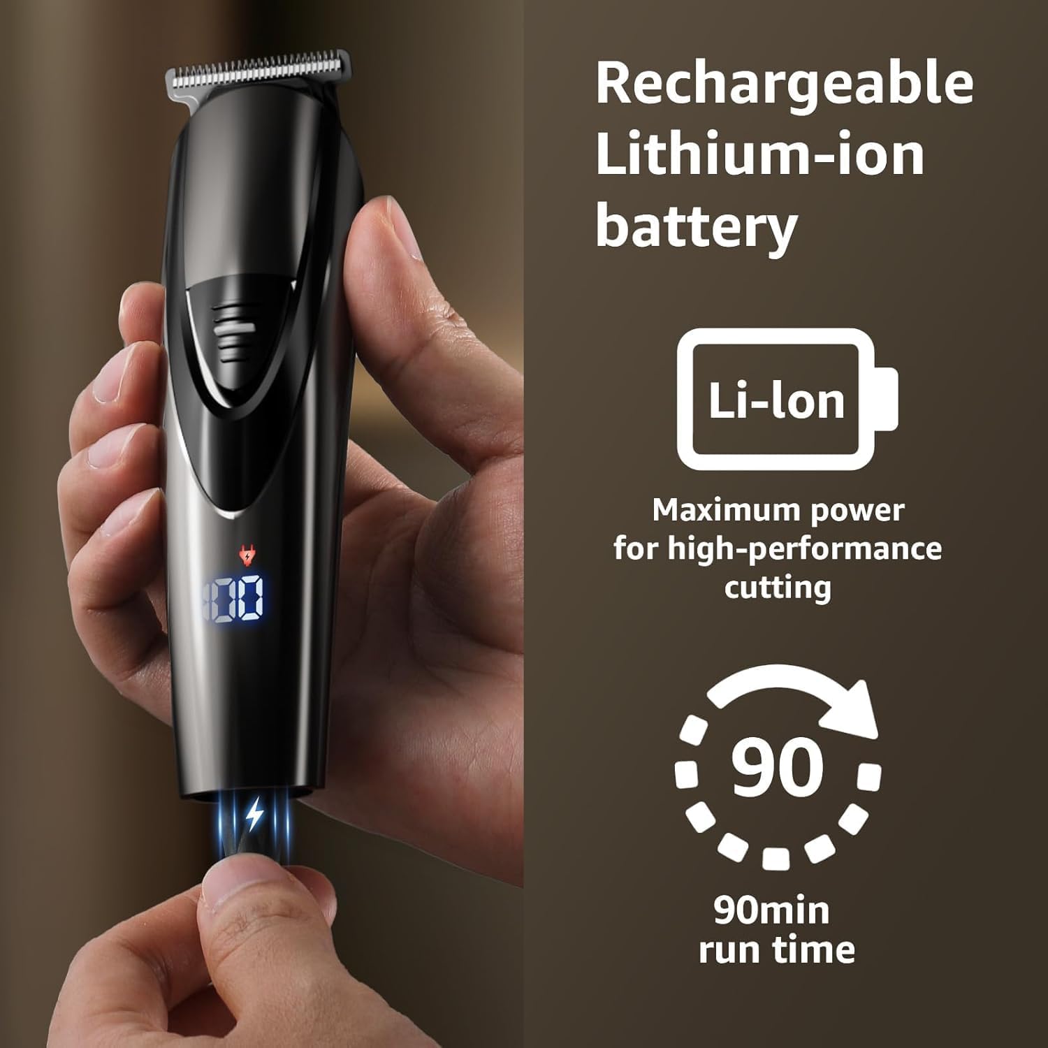 Electric Beard Trimmer for Men: 16-in-1 Professional Barber Hair Clippers - Cordless Grooming Kit - Turbo Speed & Precision Blades image 4