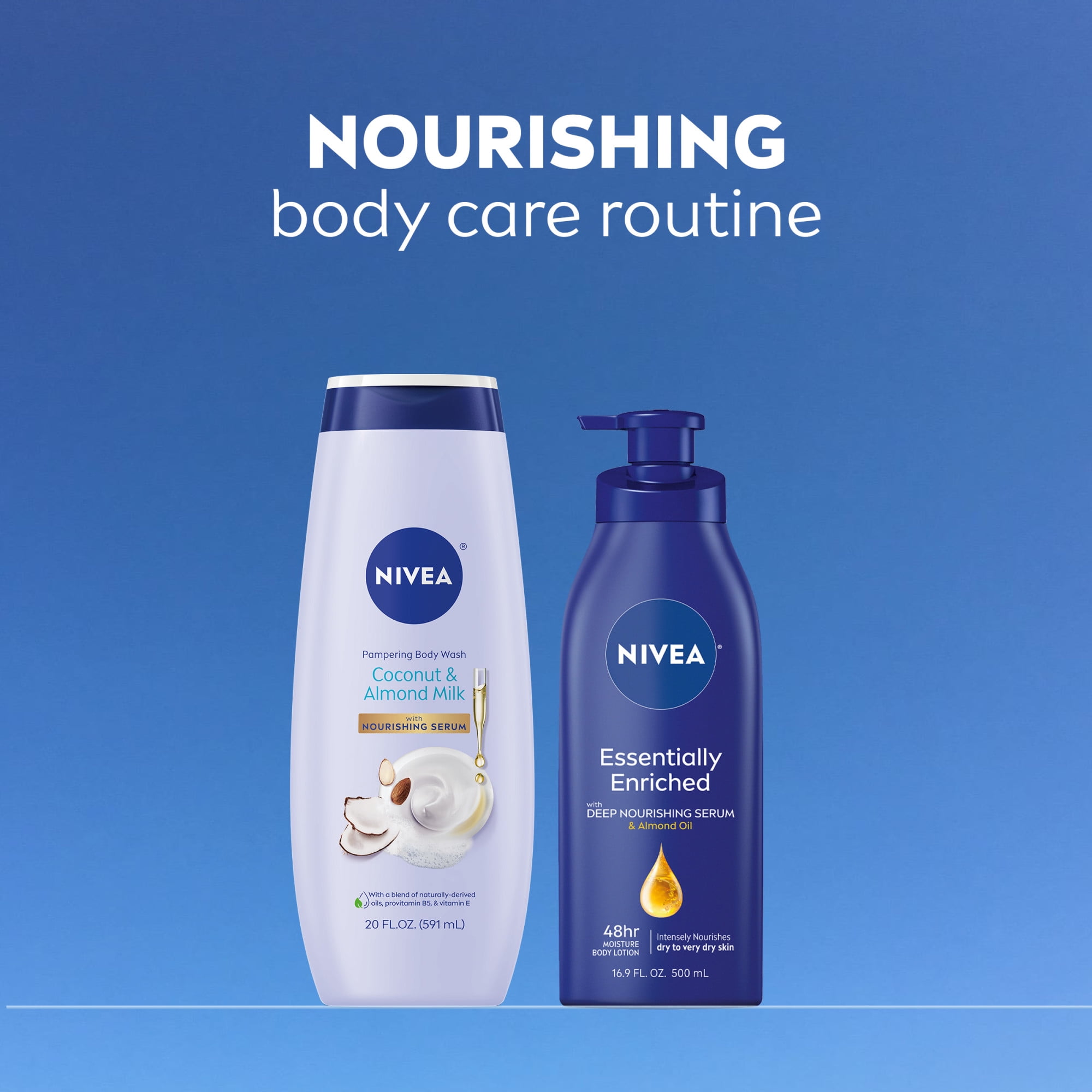 NIVEA Pampering Body Wash for Women, Coconut and Almond Milk, Nourishing Serum, 20 fl oz image 11