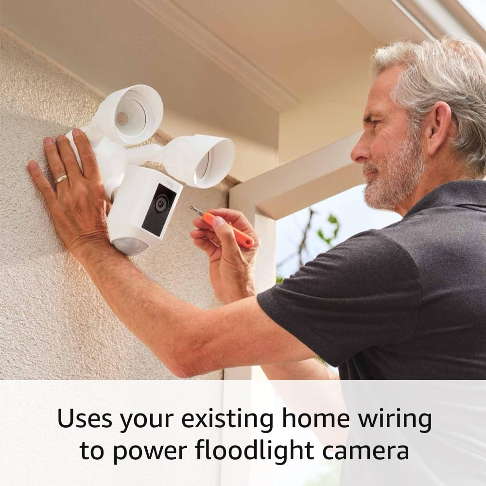 Ring Floodlight Cam Wired Plus with motion-activated 1080p HD video, White (2021 release) image 8
