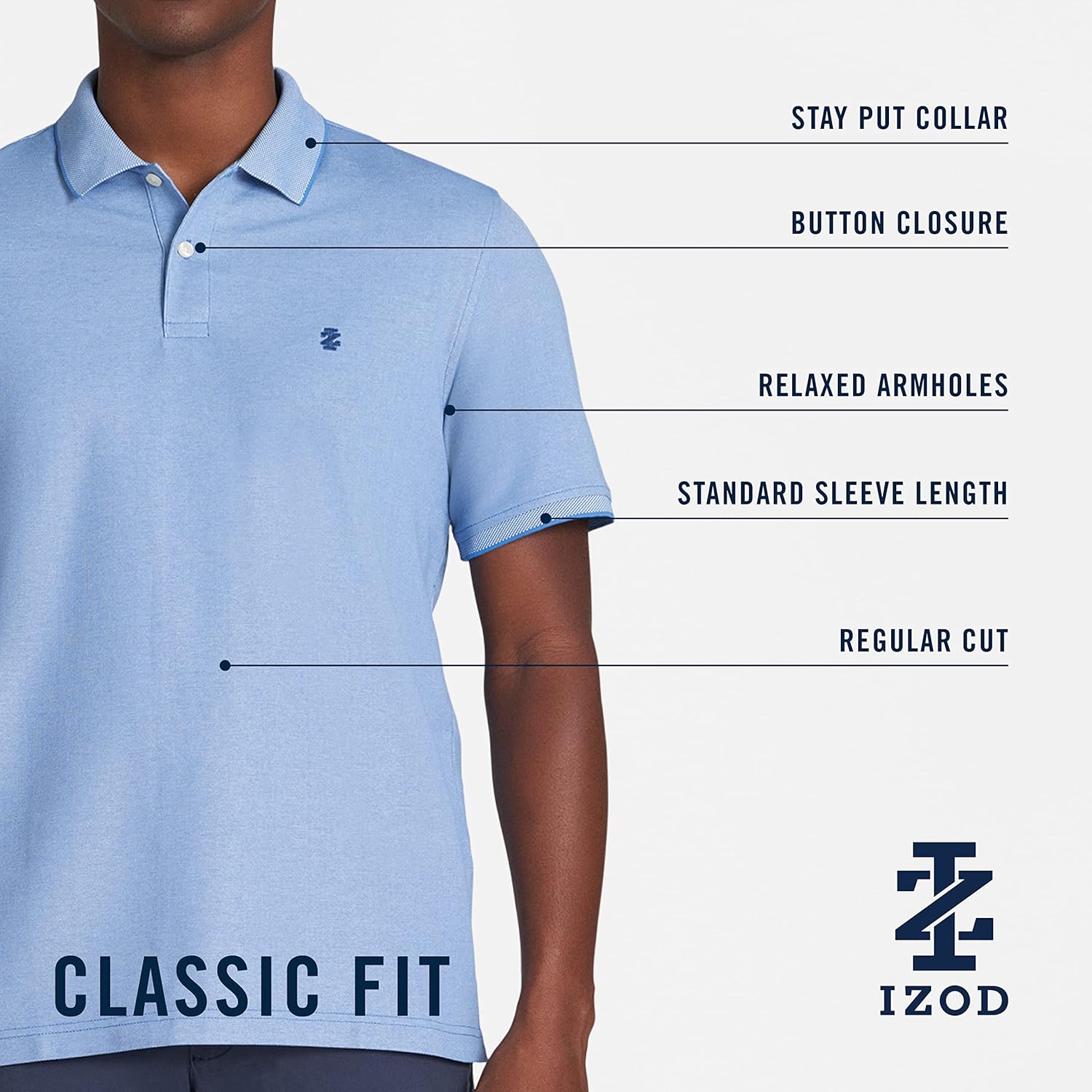 IZOD Men's Advantage Performance Short Sleeve Polo Shirt image 5