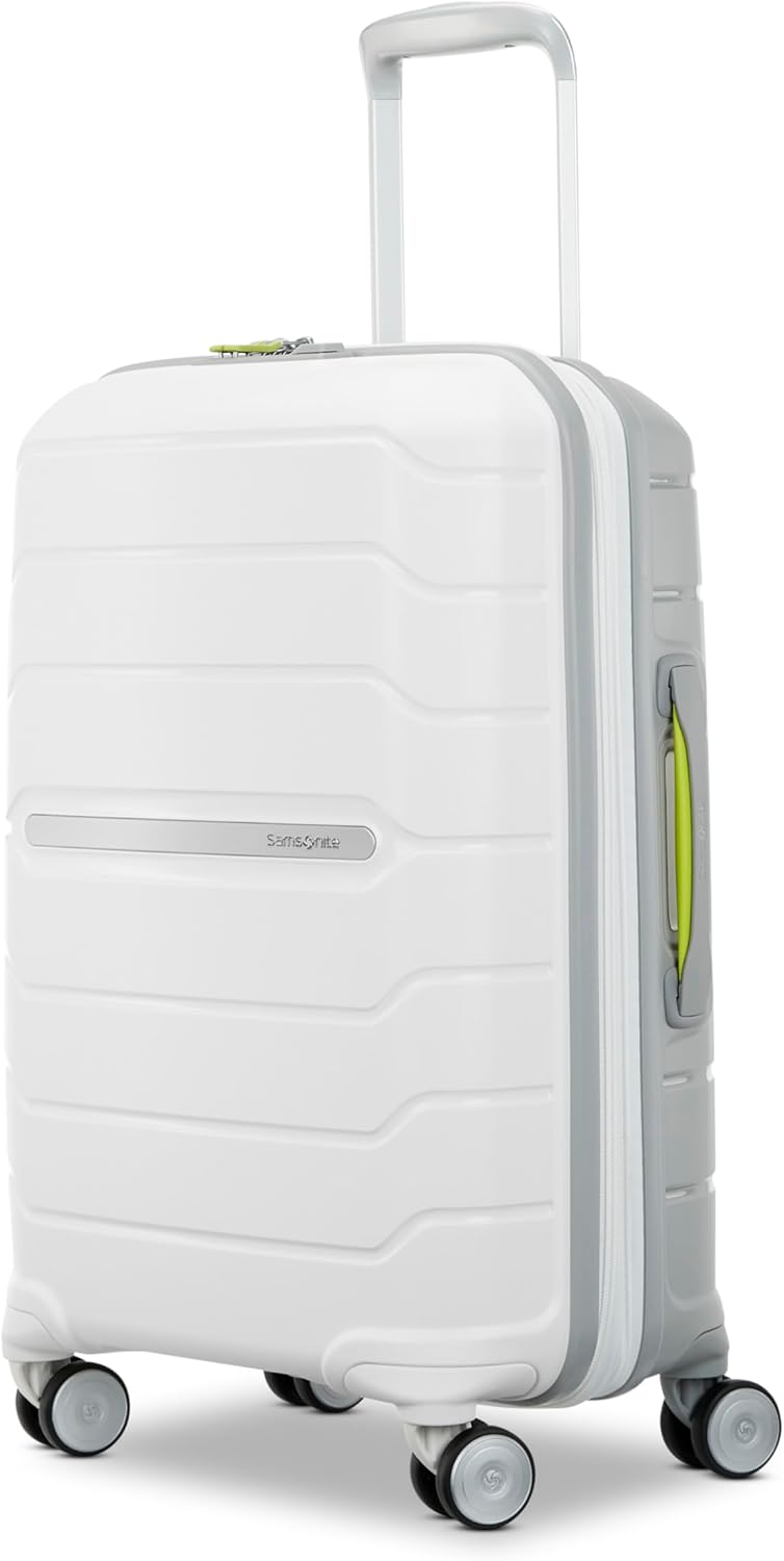 Samsonite Freeform Hardside Expandable with Double Spinner Wheels, Carry-On 21-Inch, White/Grey image 1