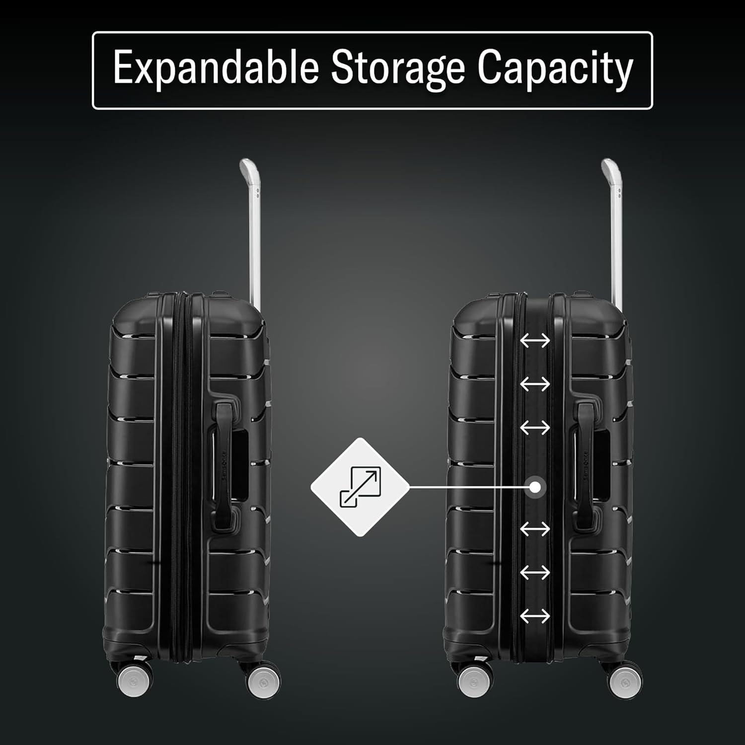 Samsonite Freeform Hardside Expandable with Double Spinner Wheels, Carry-On 21-Inch, White/Grey image 6