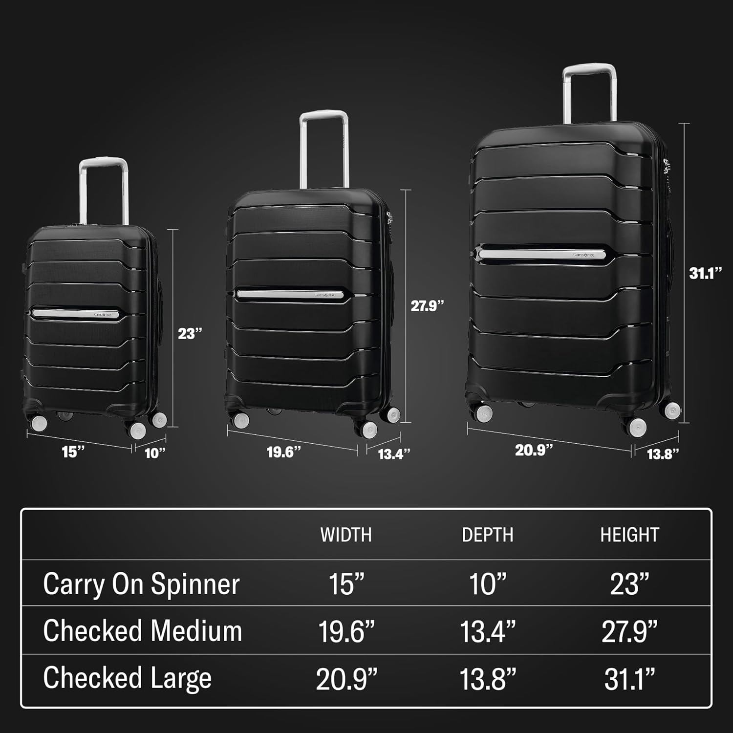 Samsonite Freeform Hardside Expandable with Double Spinner Wheels, Carry-On 21-Inch, White/Grey image 8