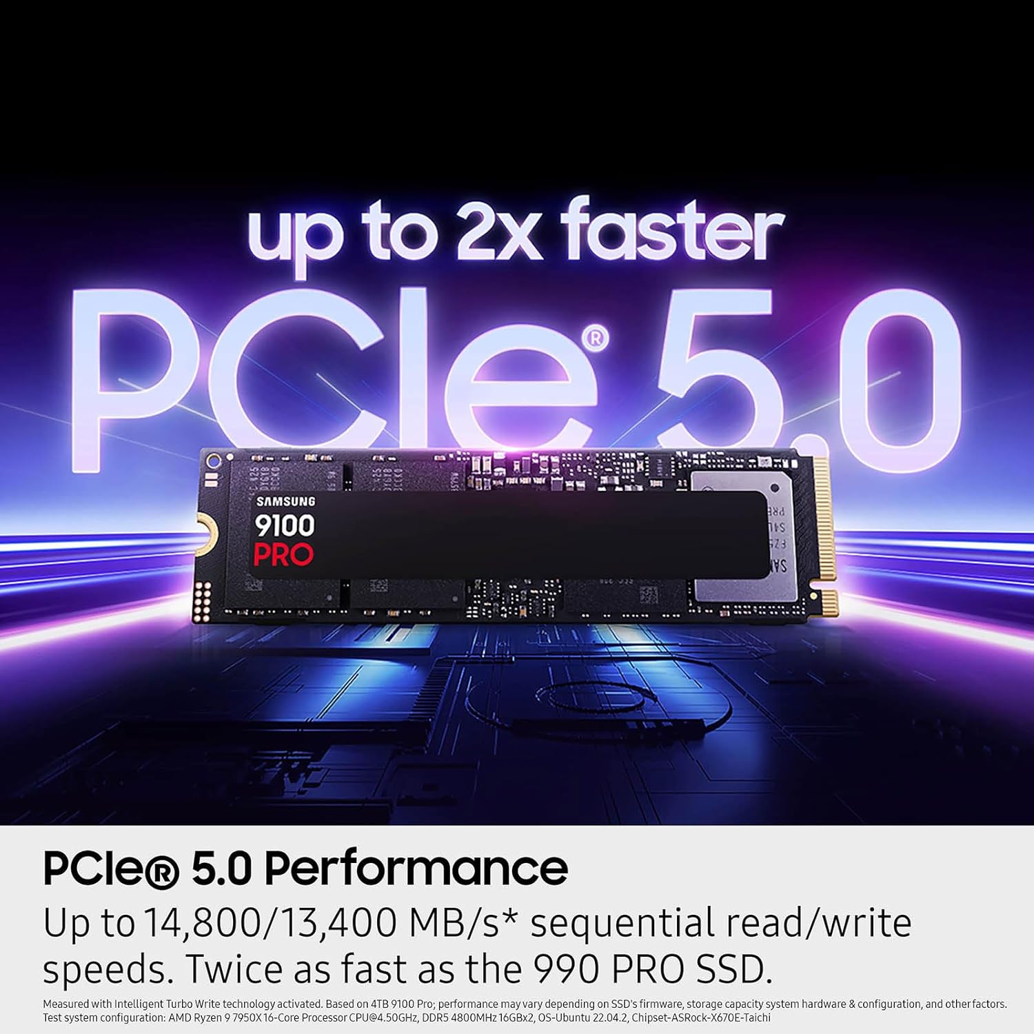 Samsung SSD 9100 PRO 4TB, PCIe 5.0x4 M.2 2280, Seq. Read Speeds Up to 14,800MB/s, Best for AI Computing, Gaming, and Heavy Duty Workstations (MZ VAP4T0B/AM) image 4