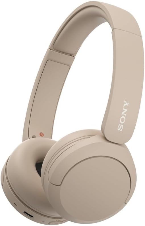 Sony WH-CH520 Wireless Headphones Bluetooth On-Ear Headset with Microphone, Cappuccino image 1