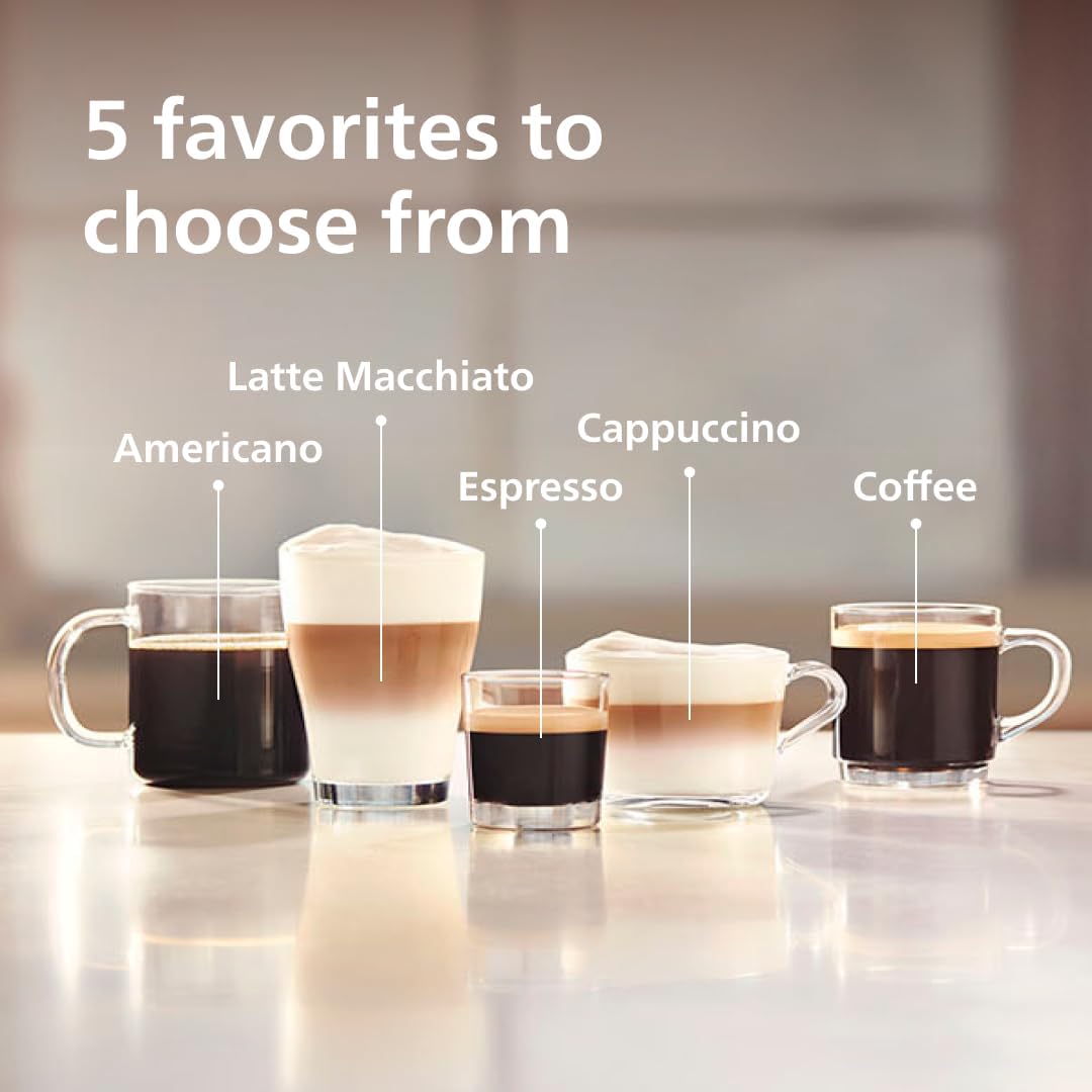 Philips 3200 Series Fully Automatic Espresso Machine, LatteGo Milk Frother, 5 Coffee Varieties, Intuitive Touch Display, 100% Ceramic Grinder, AquaClean Filter, My Coffee Choice, Black (EP3241/54) image 5