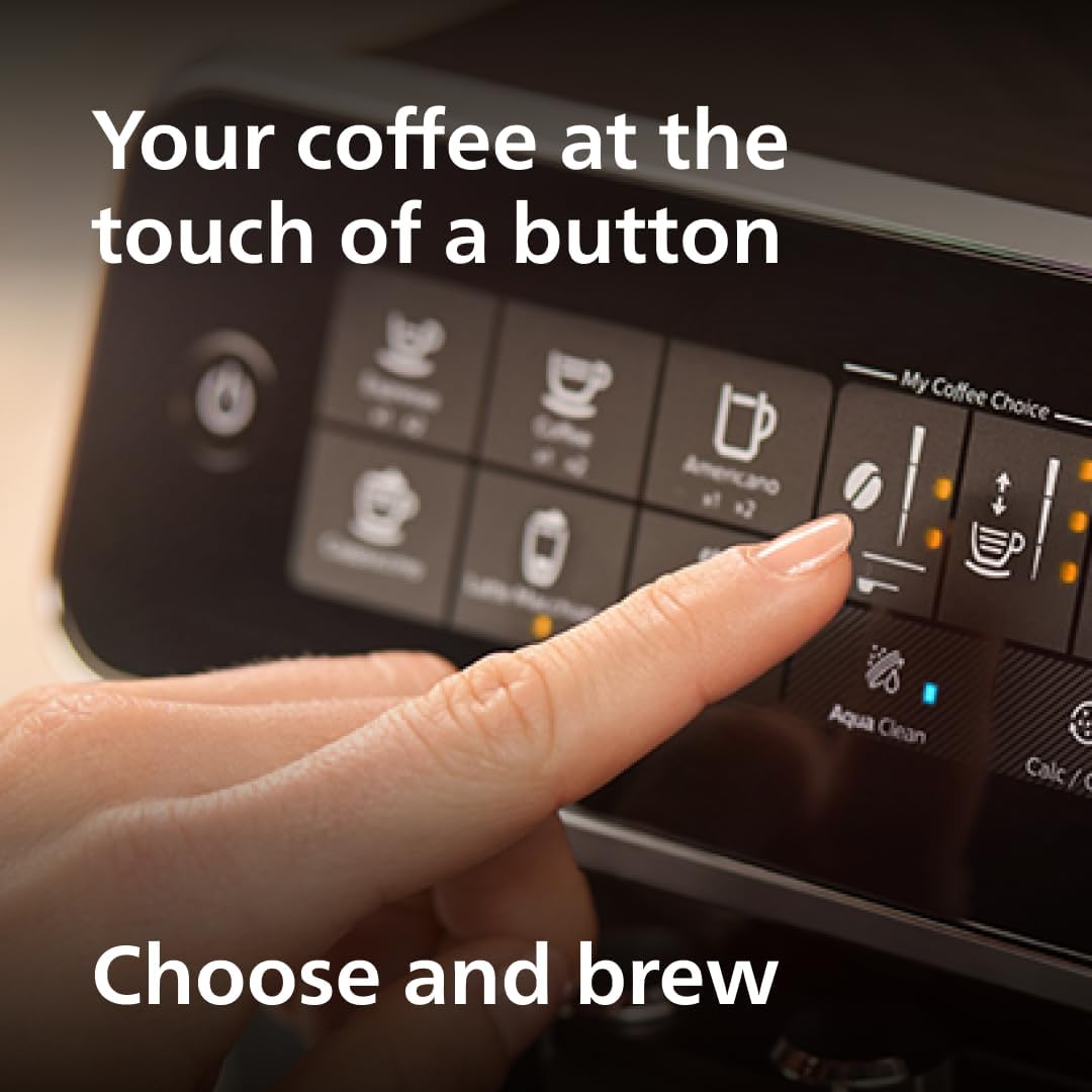 Philips 3200 Series Fully Automatic Espresso Machine, LatteGo Milk Frother, 5 Coffee Varieties, Intuitive Touch Display, 100% Ceramic Grinder, AquaClean Filter, My Coffee Choice, Black (EP3241/54) image 6