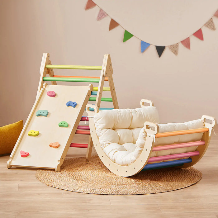 Tiny Land® 7-in-1 Rainbow Climbing Set with Play Pad image 1