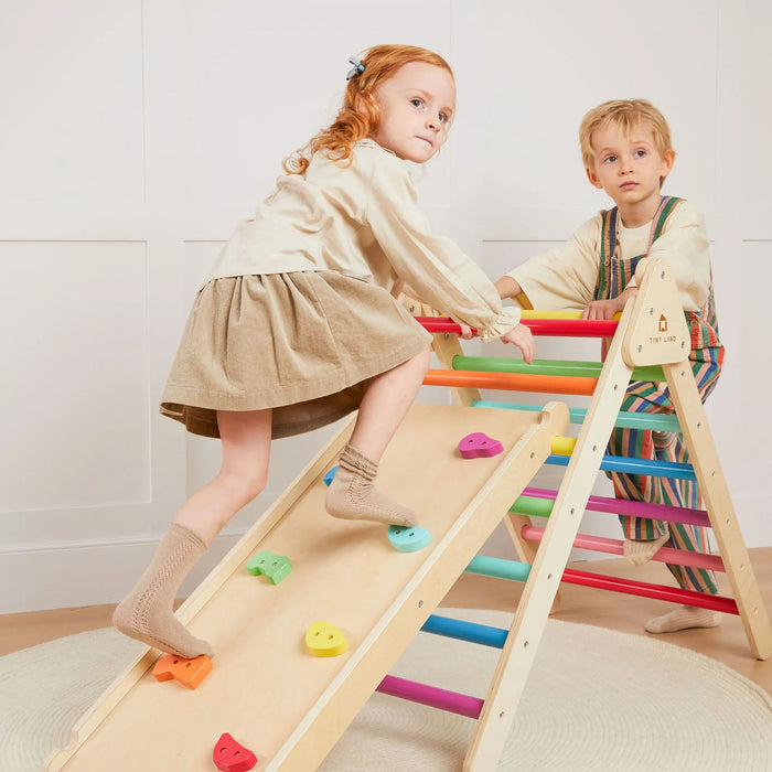 Tiny Land® 7-in-1 Rainbow Climbing Set with Play Pad image 3