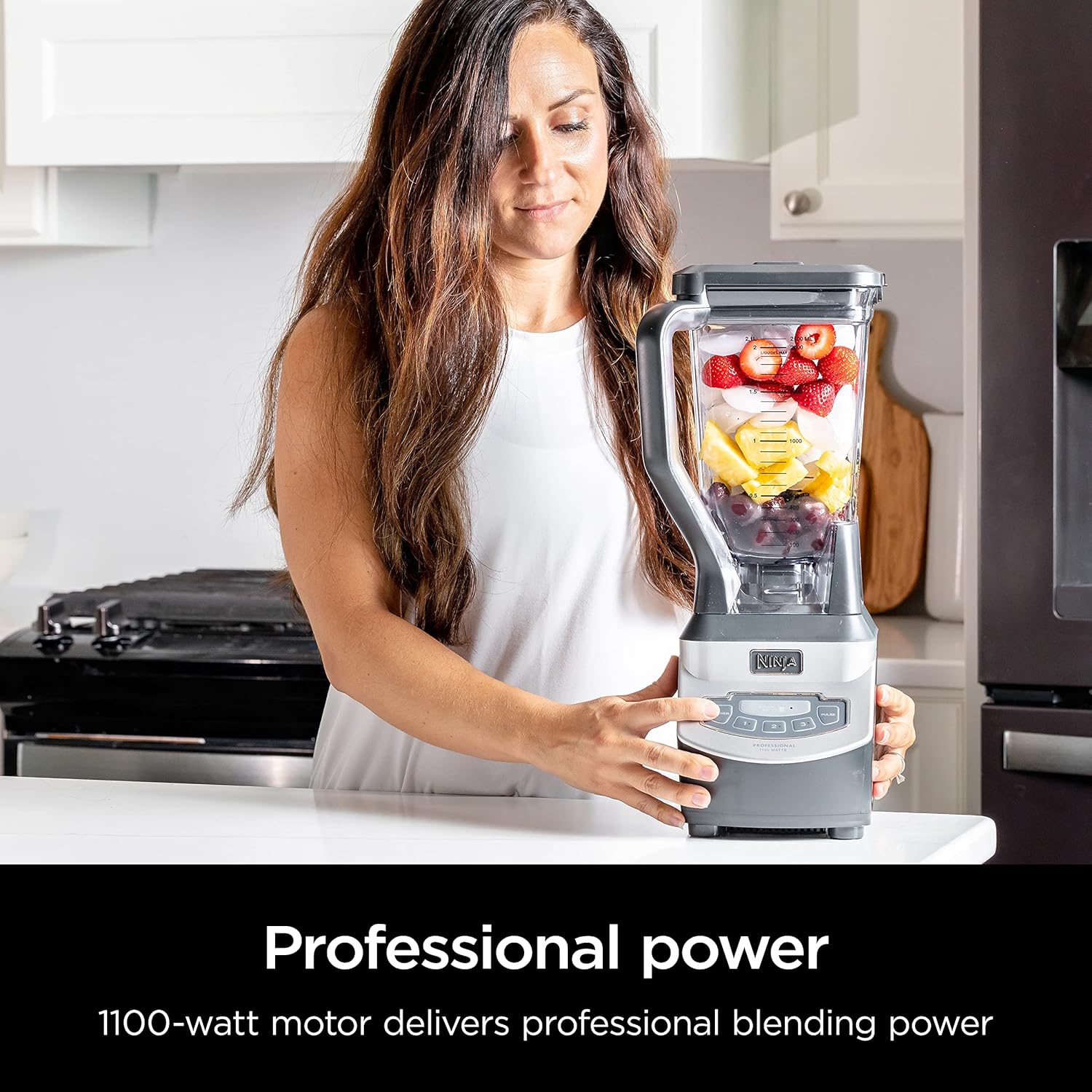 Ninja BL660 Professional Compact Smoothie & Food Processing Blender, 1100-Watts, 3 Functions -for Frozen Drinks, Smoothies, Sauces, & More, 72-oz.* Pitcher, (2) 16-oz. To-Go Cups & Spout Lids, Gray image 2