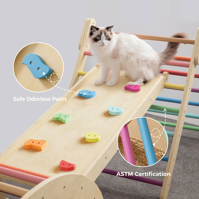 Tiny Land® 7-in-1 Rainbow Climbing Set with Play Pad image 8
