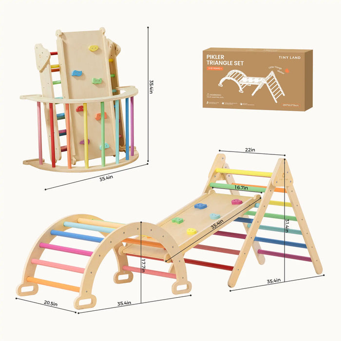 Tiny Land® 7-in-1 Rainbow Climbing Set with Play Pad image 11