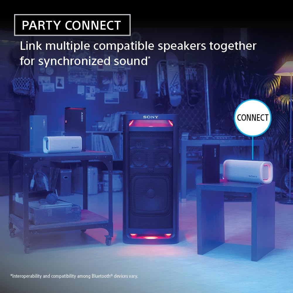 Sony ULT Field 5 Wireless Portable Bluetooth Speaker, IP67 Waterproof, Dustproof, and Rustproof with Enhanced Bass, 25 Hour Battery, 360° Party Light, and Shoulder Strap (SRSULT50B), Black image 5