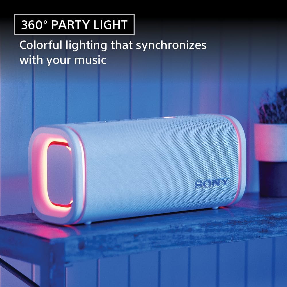 Sony ULT Field 5 Wireless Portable Bluetooth Speaker, IP67 Waterproof, Dustproof, and Rustproof with Enhanced Bass, 25 Hour Battery, 360° Party Light, and Shoulder Strap (SRSULT50B), Black image 9